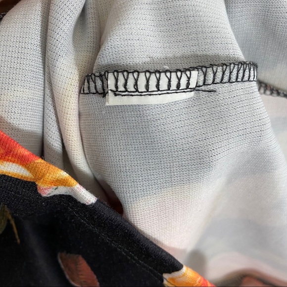 ZARA Black Orange Floral Midi Bodycon Dress, S - Picture 7 of 7